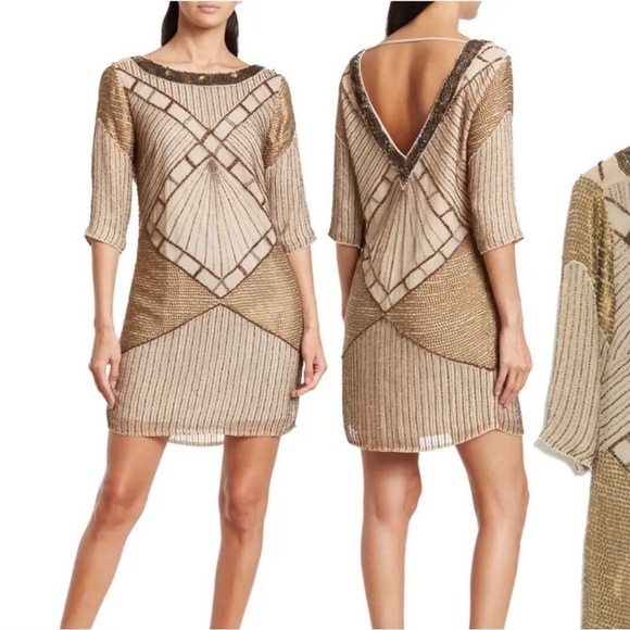 as by Df Dresses & Skirts - AS by DF Moonlight Creme Bianca Beaded Silk Dress